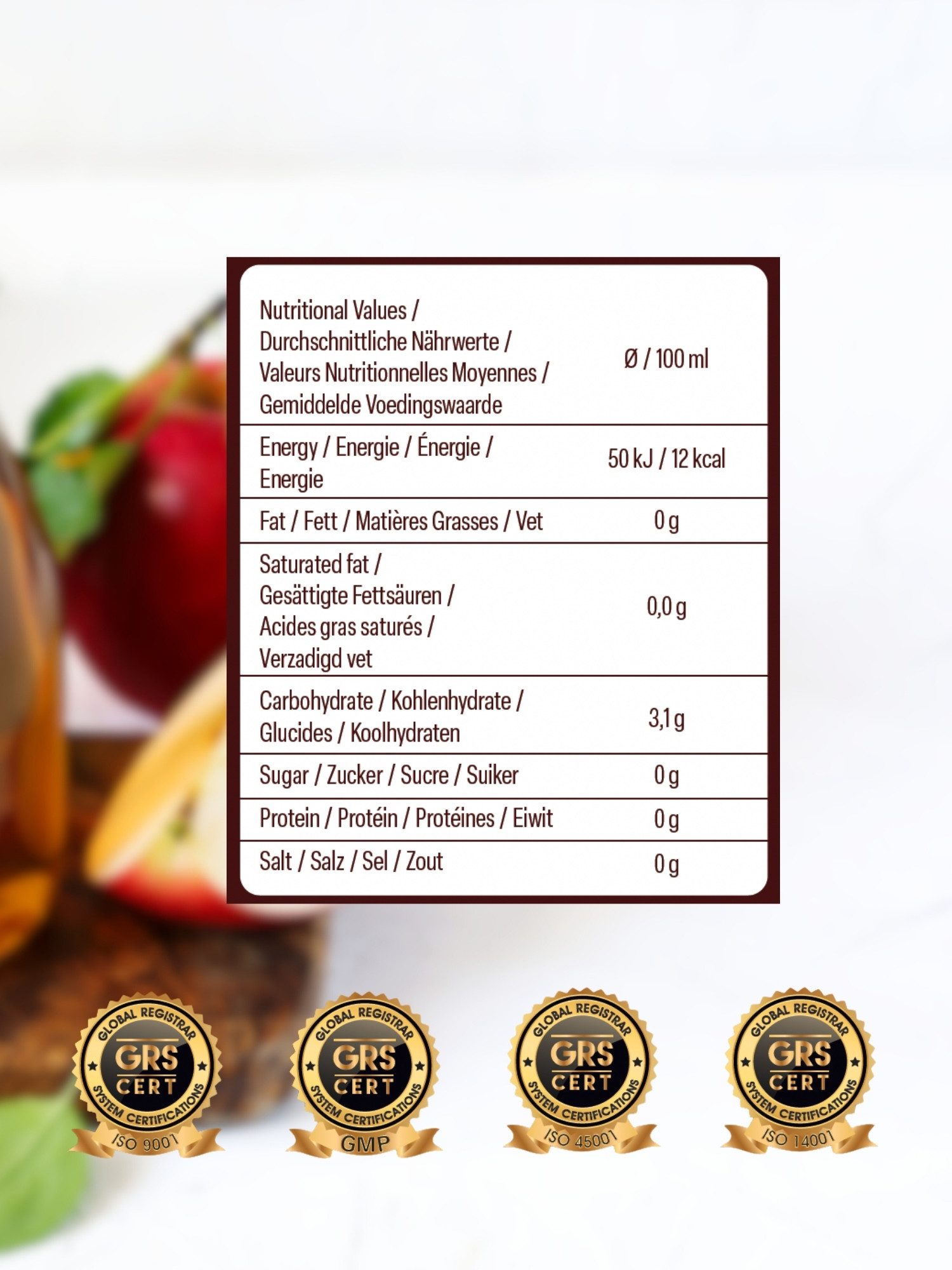 ADELSHOP Essig Sifamix Weißdorn-Essig - Traditionell Fermentiert & Naturrein, 500 ml, Naturtrüb, mit Essigmutter, ohne Zuckerzusatz