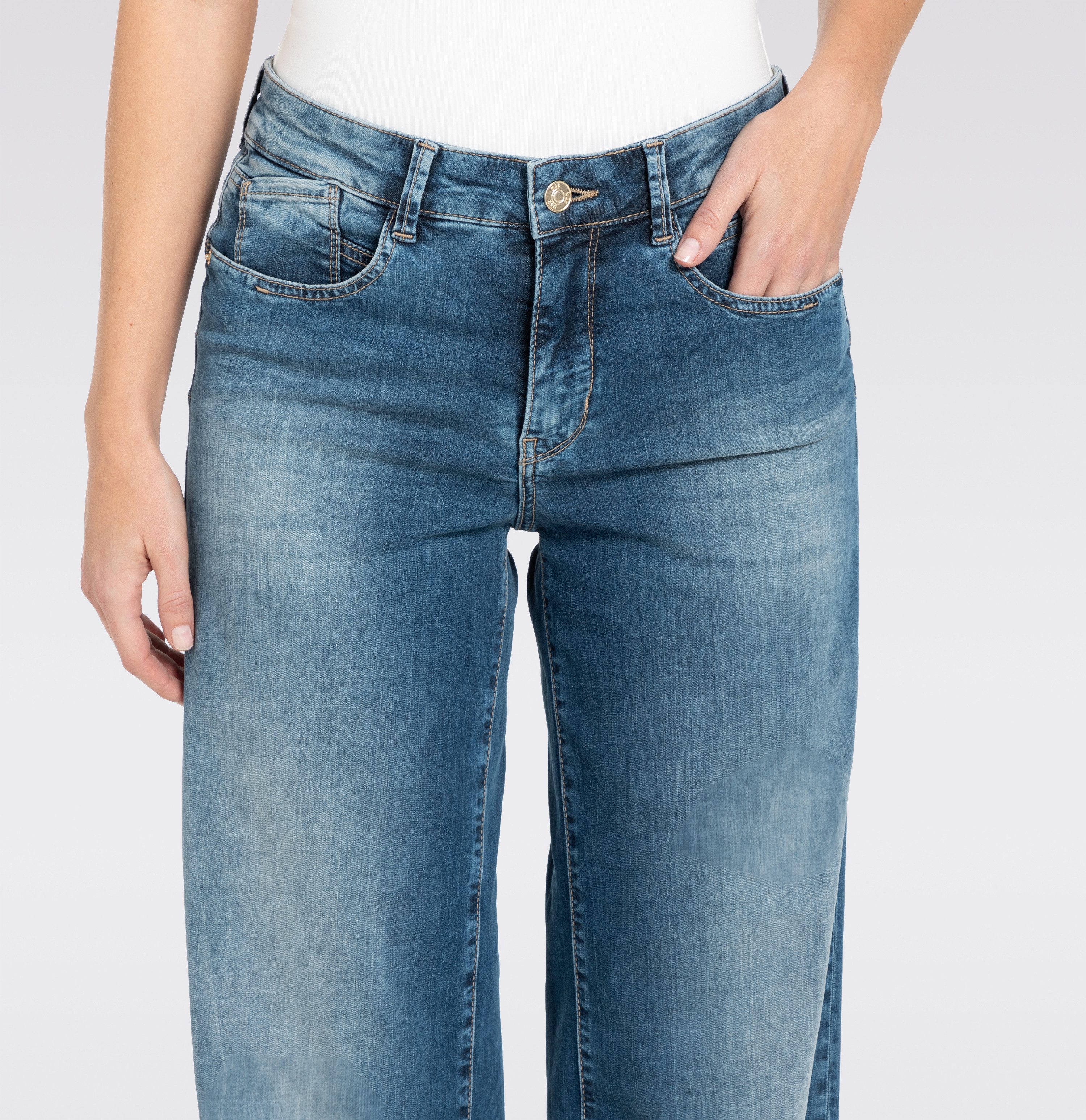 MAC Stretch-Jeans RICH PALAZZO Naht-Details an den Gesäßtaschen – Bild 4 von 5