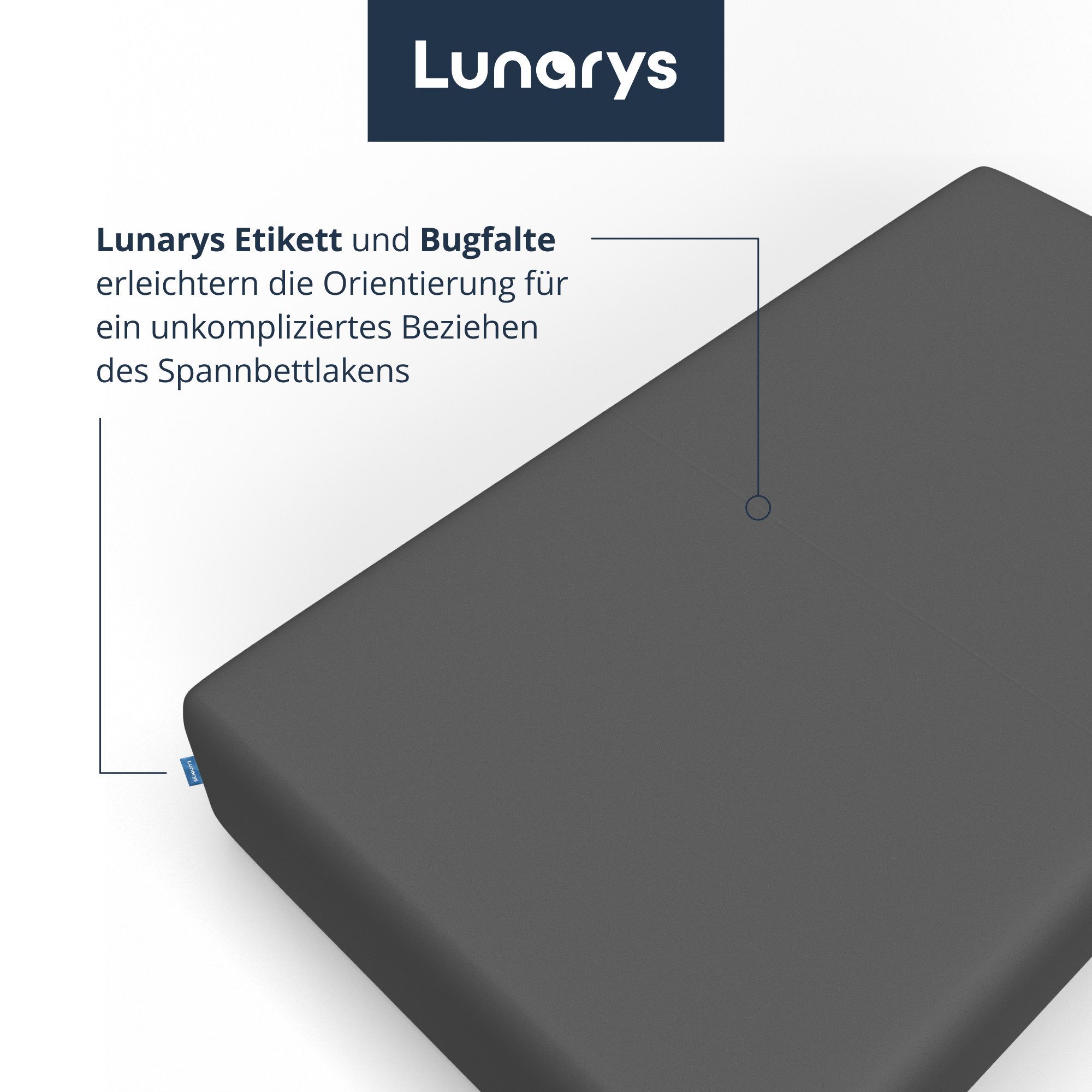 Lunarys Spannbettlaken SleepRoyal, Jersey-Elasthan, Gummizug: rundum, (1 Stück), 90x200 cm, 250 g/m², 95% Baumwolle, für Kinder geeignet – Bild 5 von 5