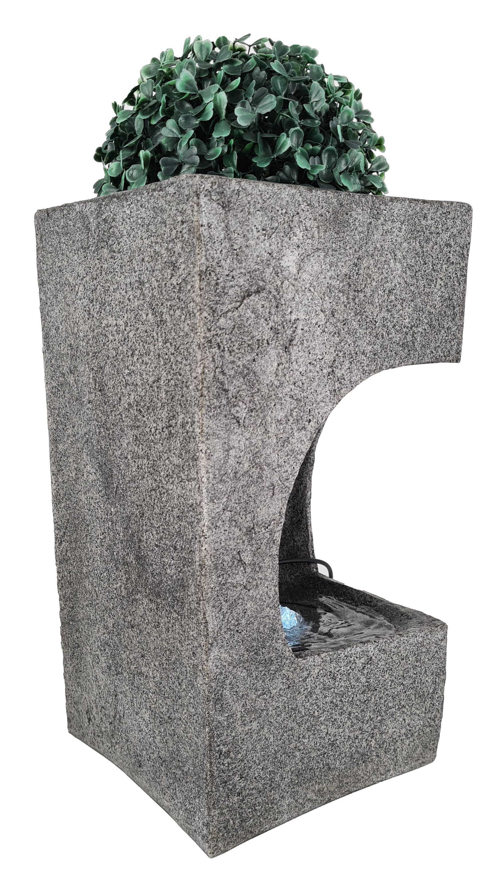 abc HOME Zimmerbrunnen mit Pflanzentopf, LEDs