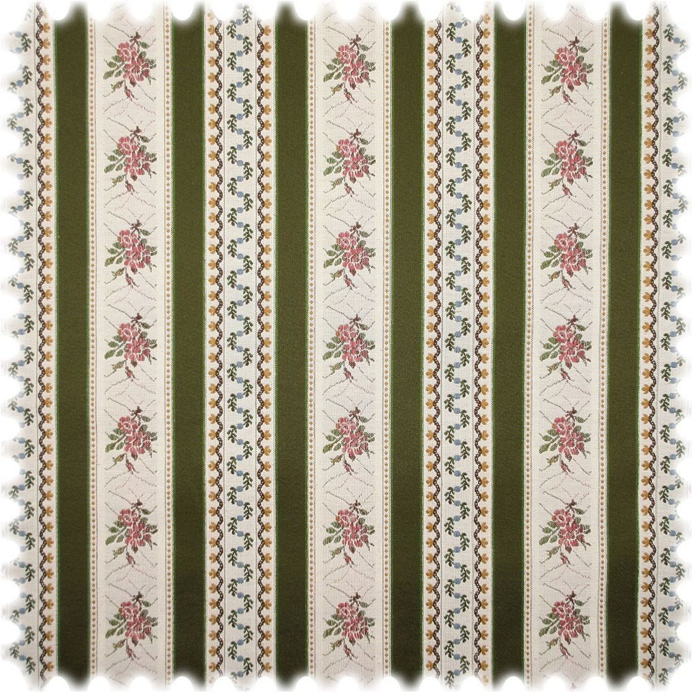 Heiro Stoff Biedermeier Streifen Möbelstoff Grün, Meterware - Breite:140 cm