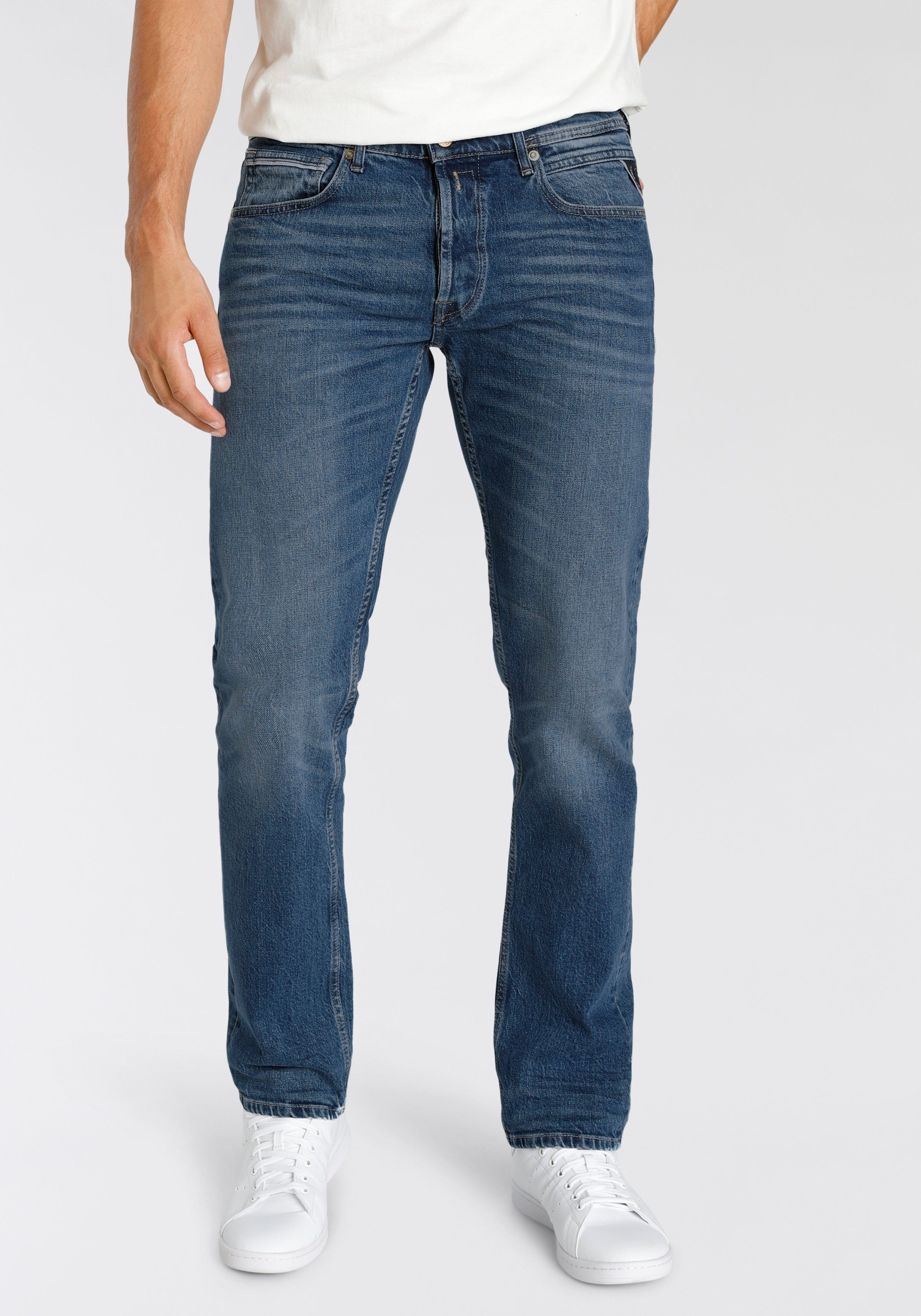 Replay Straight-Jeans GROVER in dezenter Used-Waschung