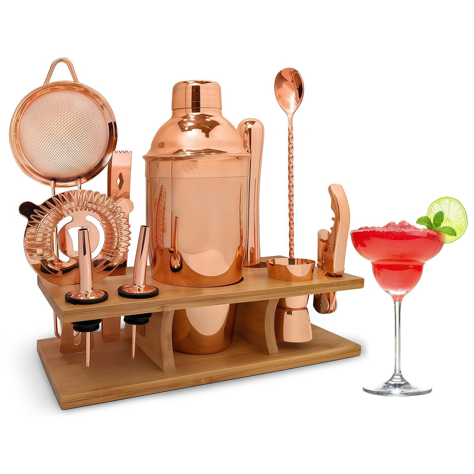 MOPUEA Cocktail-Set Edelstahl Cocktail-Shaker Cocktail-Set (750ml) mit Bar Zubehör, (Perfektes Geschenk, 11-tlg., Modern und minimalistisch), Werden Sie zum Master-Mixologen