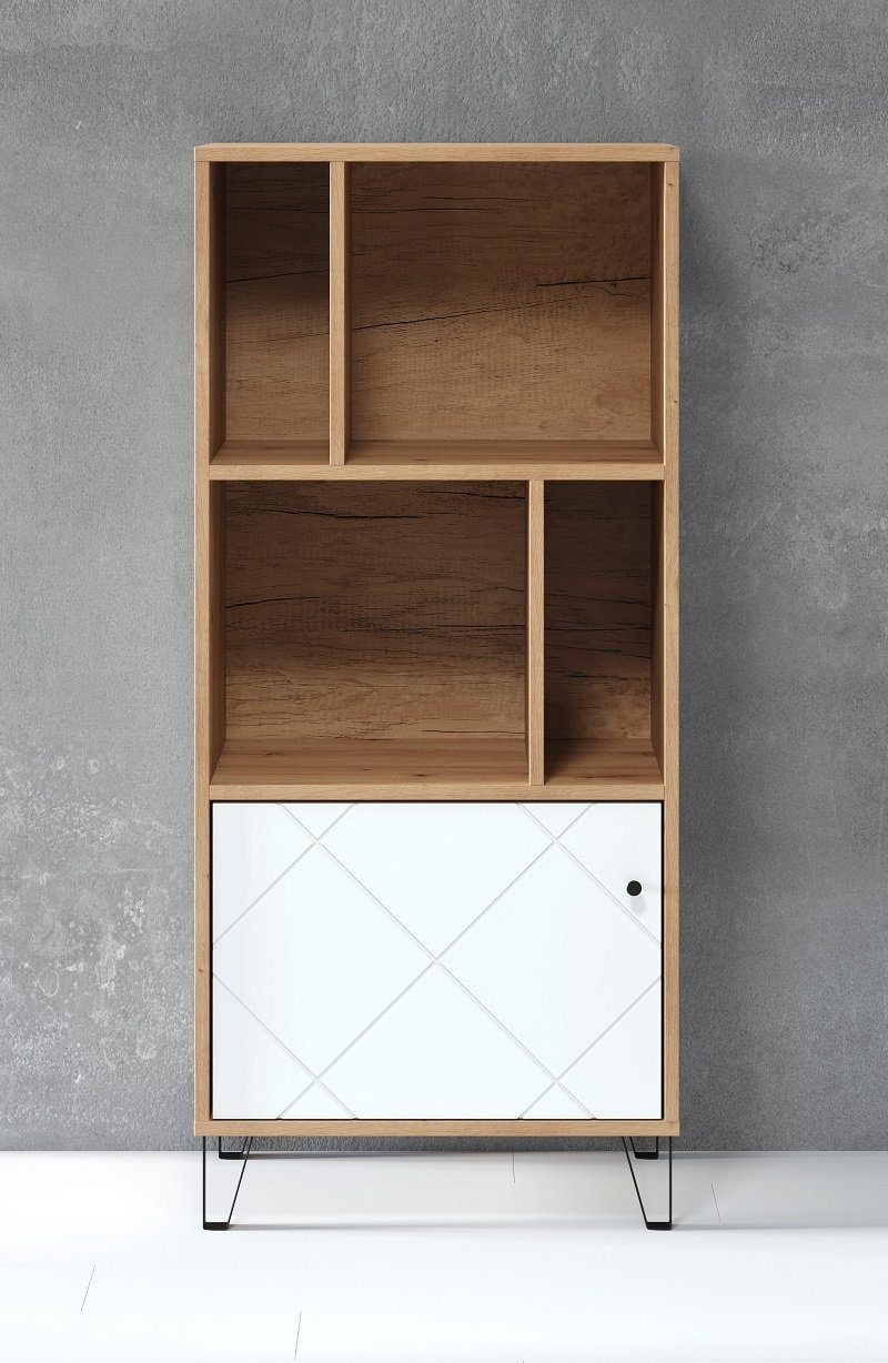 trendteam Sideboard Regalschrank Touch, Artisan Eiche / weiß