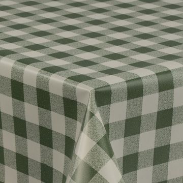 laro Tischdecke Wachstuch-Tischdecken Abwaschbar Grün Weiß Karo rechteckig