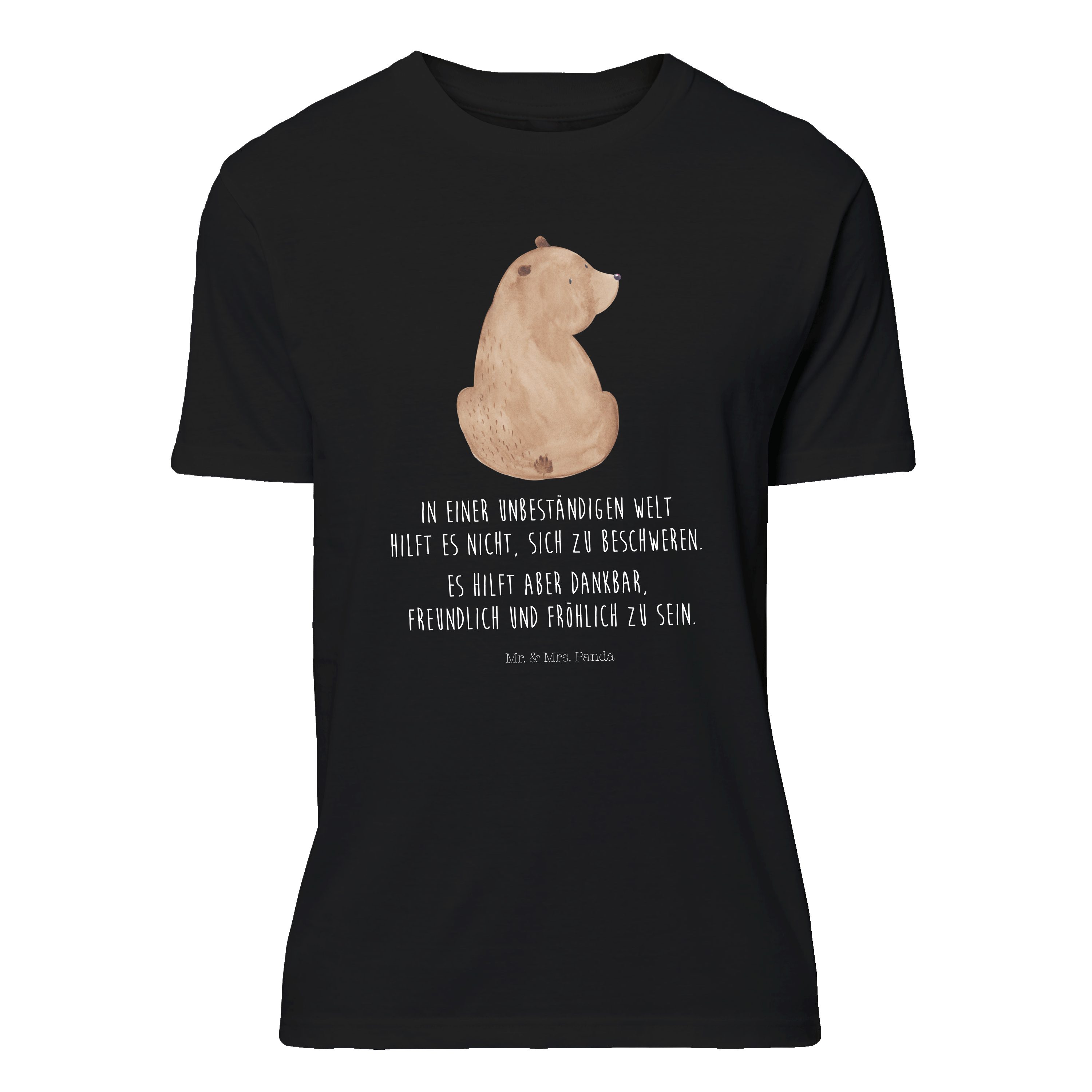 T-Shirt Bär Schulterblick - Schwarz - Shirt, T-Shirt