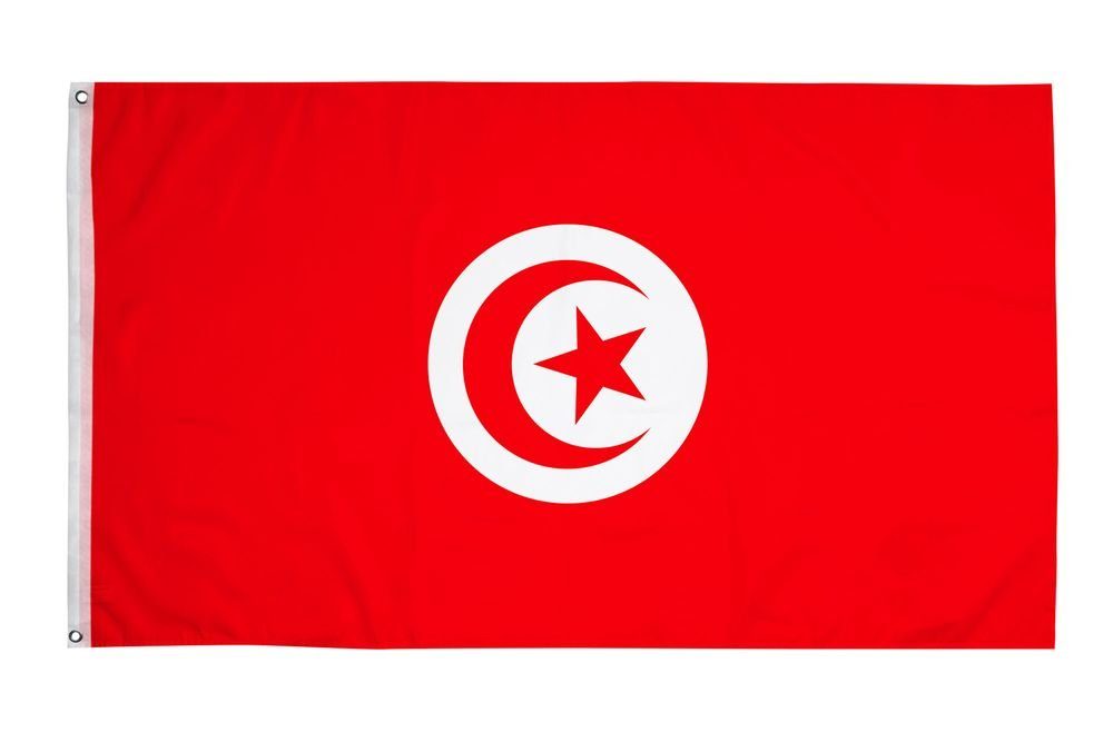 PHENO FLAGS Flagge Tunesien Flagge 90 x 150 cm Tunesische Fahne (Hissflagge für Fahnenmast), Inkl. 2 Messing Ösen