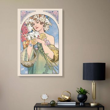Posterlounge Acrylglasbild Alfons Mucha, Blume, natur, Malerei