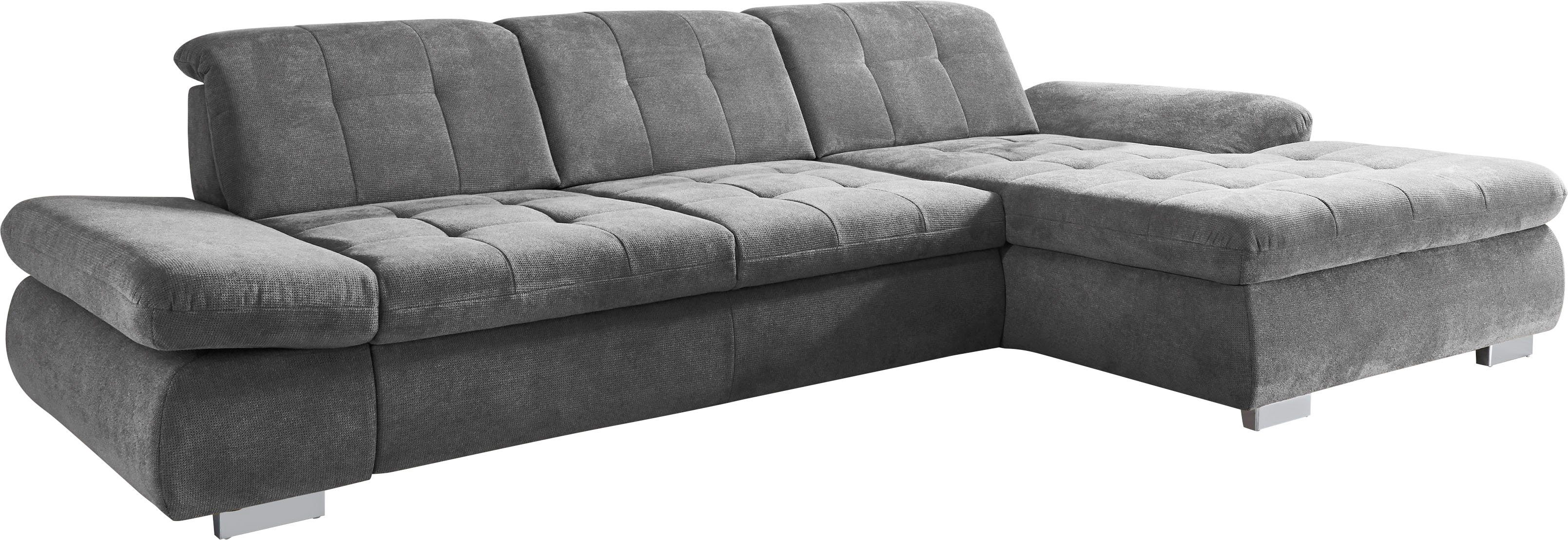 | Sitztiefen- MP-IN17004, Die wahlweise mit Kopfteilverstellung Ecksofa und grey PlanBar | Bettfunktion, Belle grey Belle Belle grey