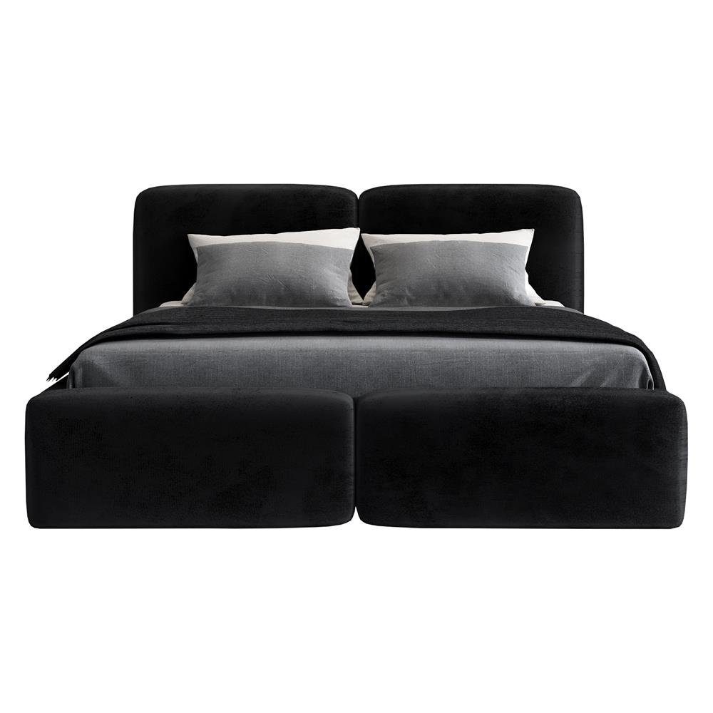 A&J MöbelLand GmbH Polsterbett OLKE-OM mit Bettkasten und Lattenrost. (Bett mit Kopfteil. Lattenrost und Bettkasten Inclusive! Viele Varianten zur Auswahl – wählen Sie Größe und Farbe!, TOP ANGEBOT), Länge: 220 cm Höhe Kopfteil: 100 cm