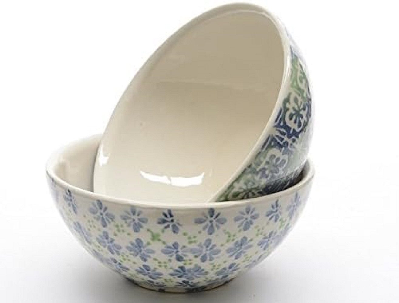 Kaemingk Dekobecher Schale Müslischale Obstschale Terracotta blau grün Ø ca 14cm Setpreis