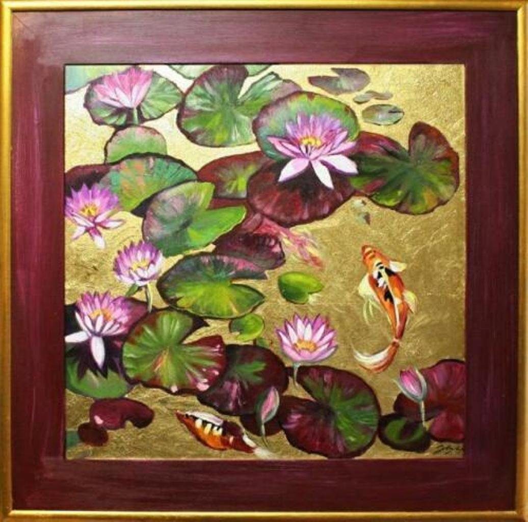 Ölbilder - Gemälde St) JVmoebel Bilder Ölbild Lilien Ölgemälde (1 Bild Blumen Sofort, Ölbild