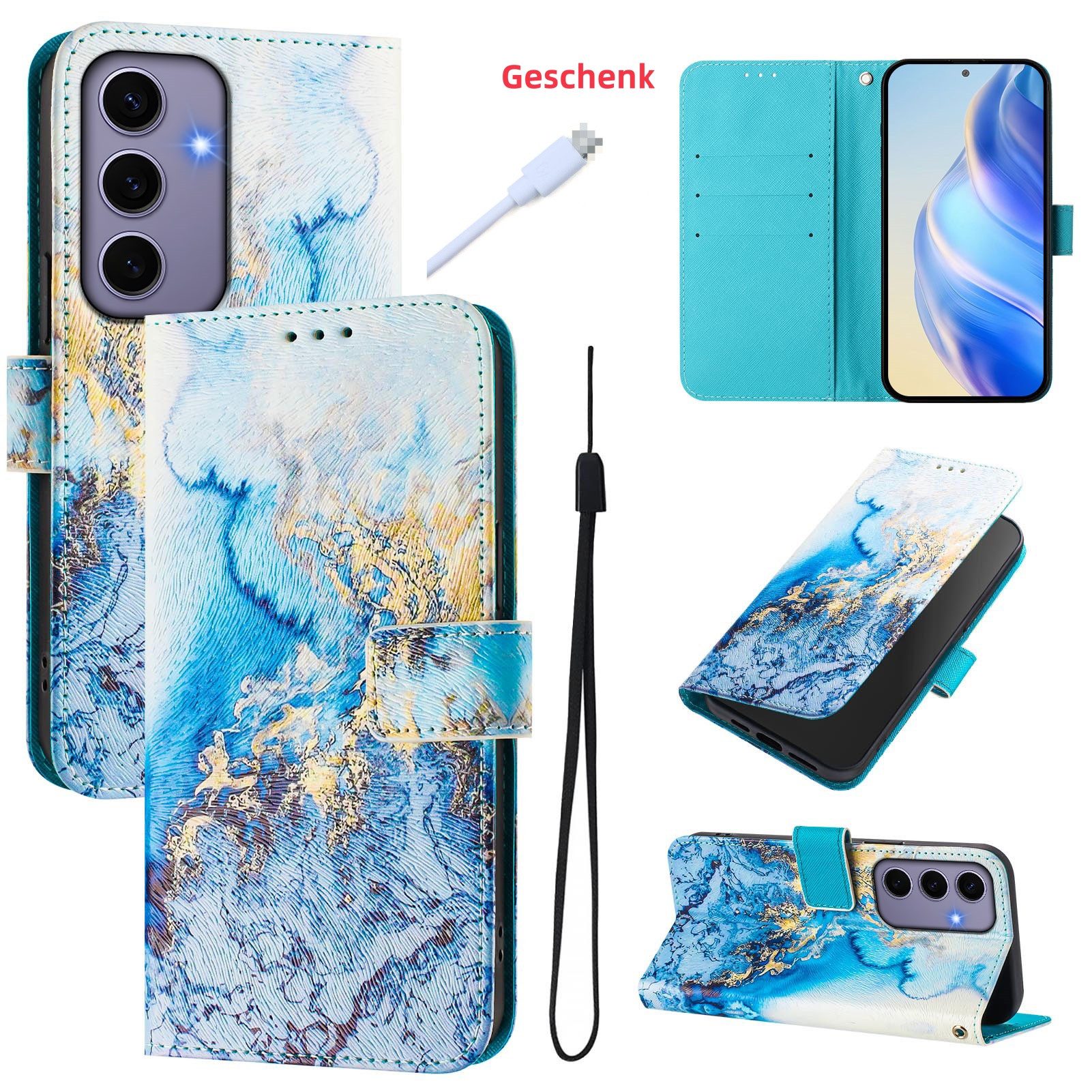 trends for living Handyhülle Leder Hülle für Samsung Galaxy S20 S21 S22 S23 S24 S25 FE Ultra Plus +