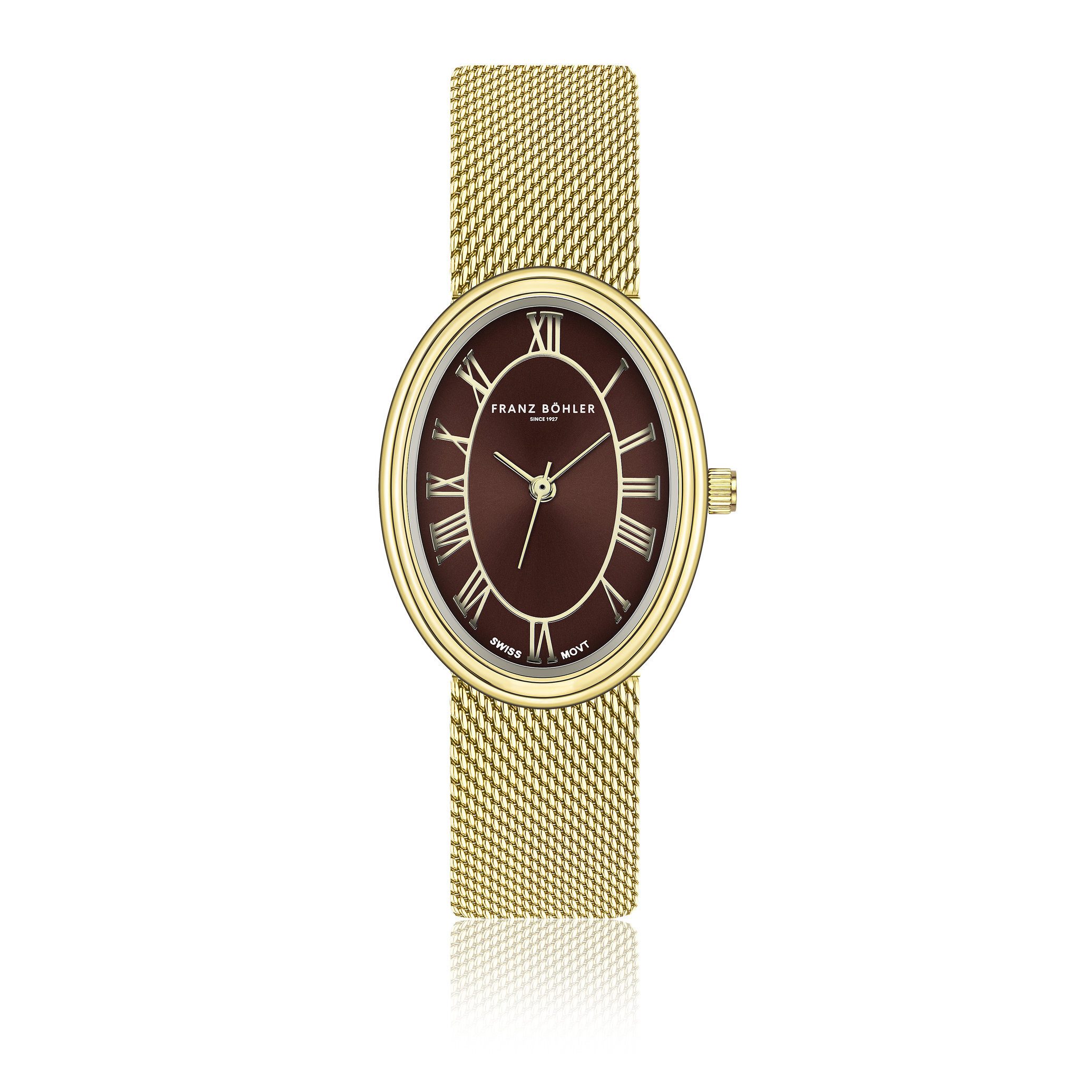 FRANZ BÖHLER Quarzuhr BD2-B034G Bachalp Gold Mesh