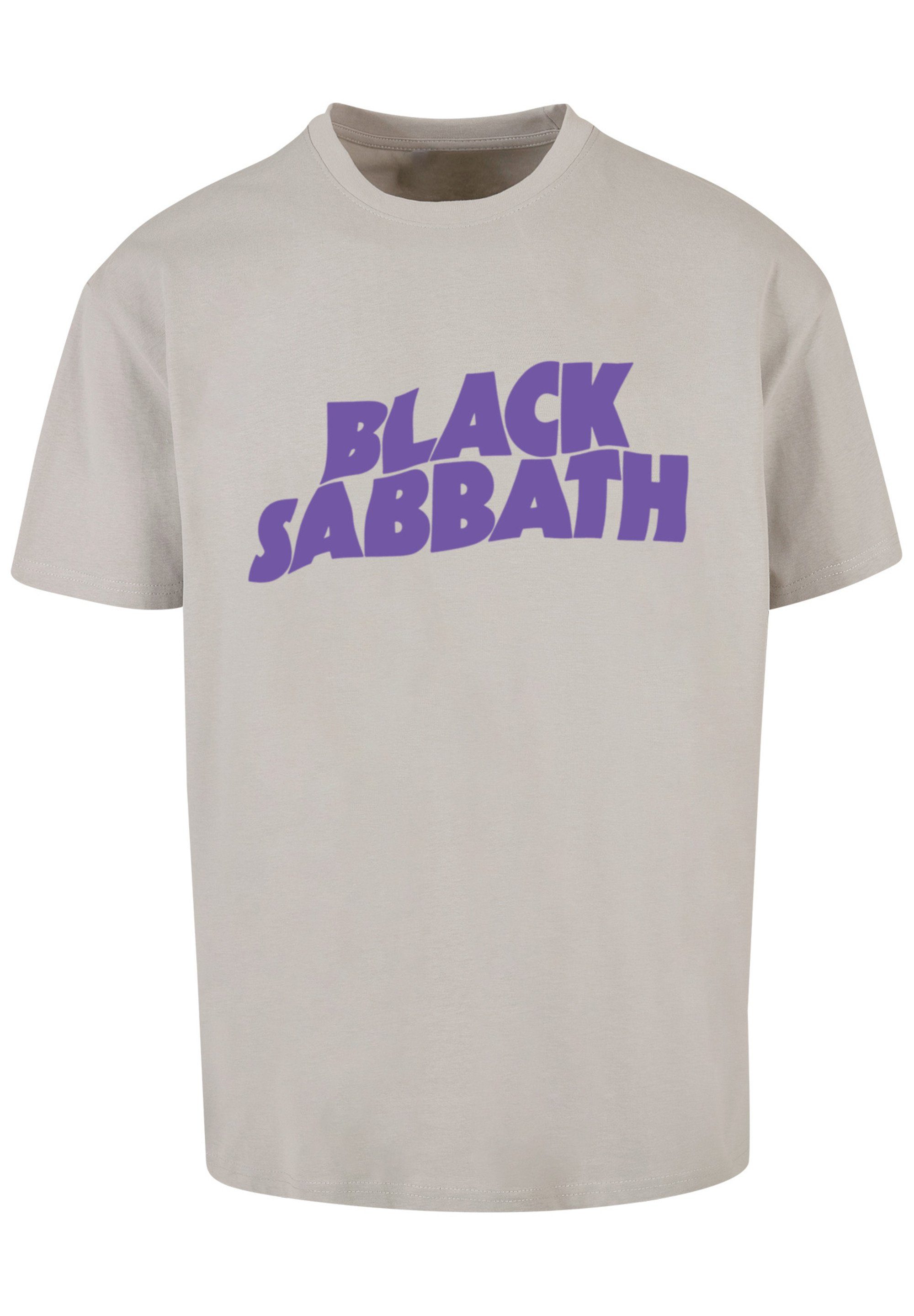 Wavy Print T-Shirt Band Black Logo Metal lightasphalt Sabbath Heavy F4NT4STIC Black