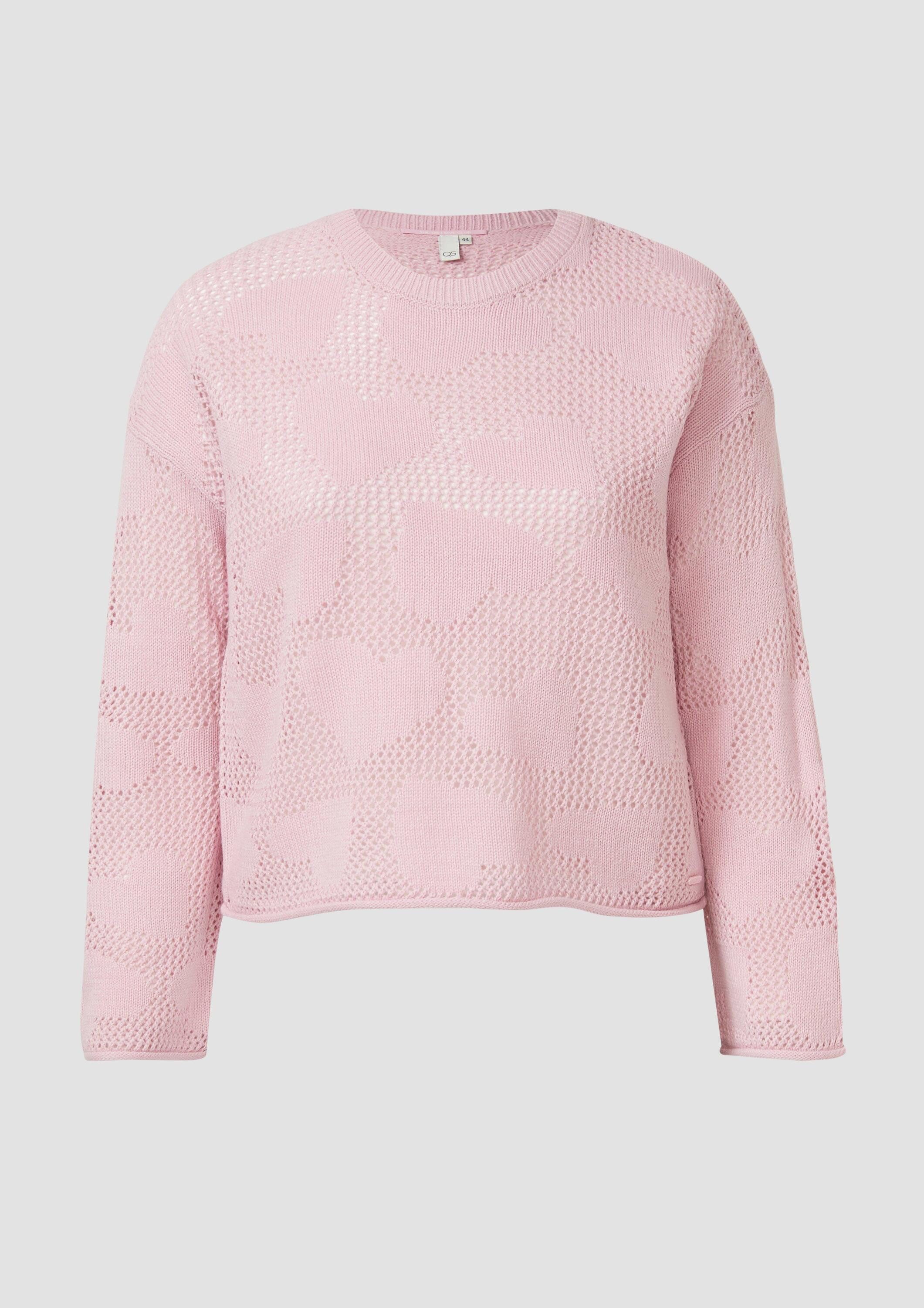 QS Longpullover Strickpullover Transparenter Pullover