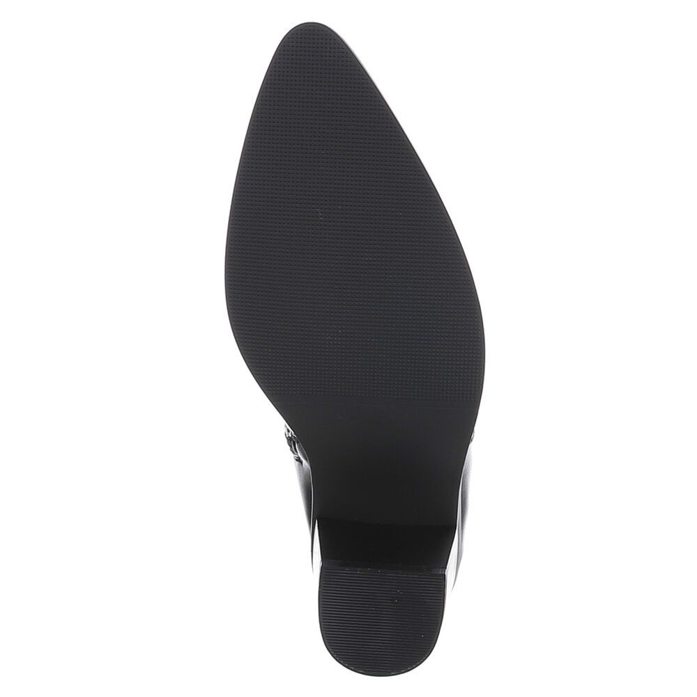 Ital-Design Damen Stiefelette mit Absatz und gerafftem Schaft High-Heel-Stiefelette (92392286) Blockabsatz Stiefeletten in Schwarz – Bild 3 von 5