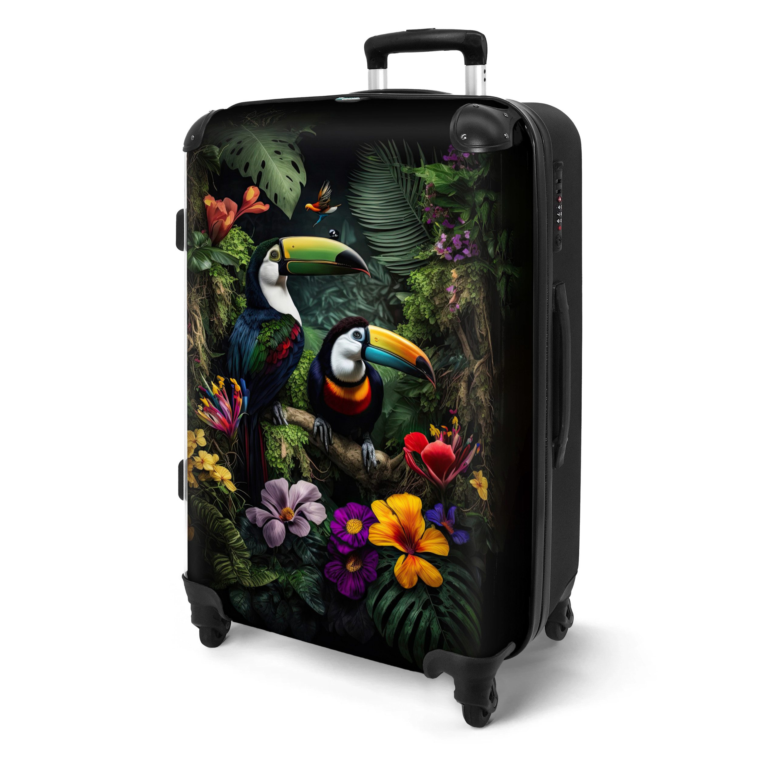 NoBoringSuitcases.com© Hartschalen-Trolley Tukan - Blumen - günstig online kaufen