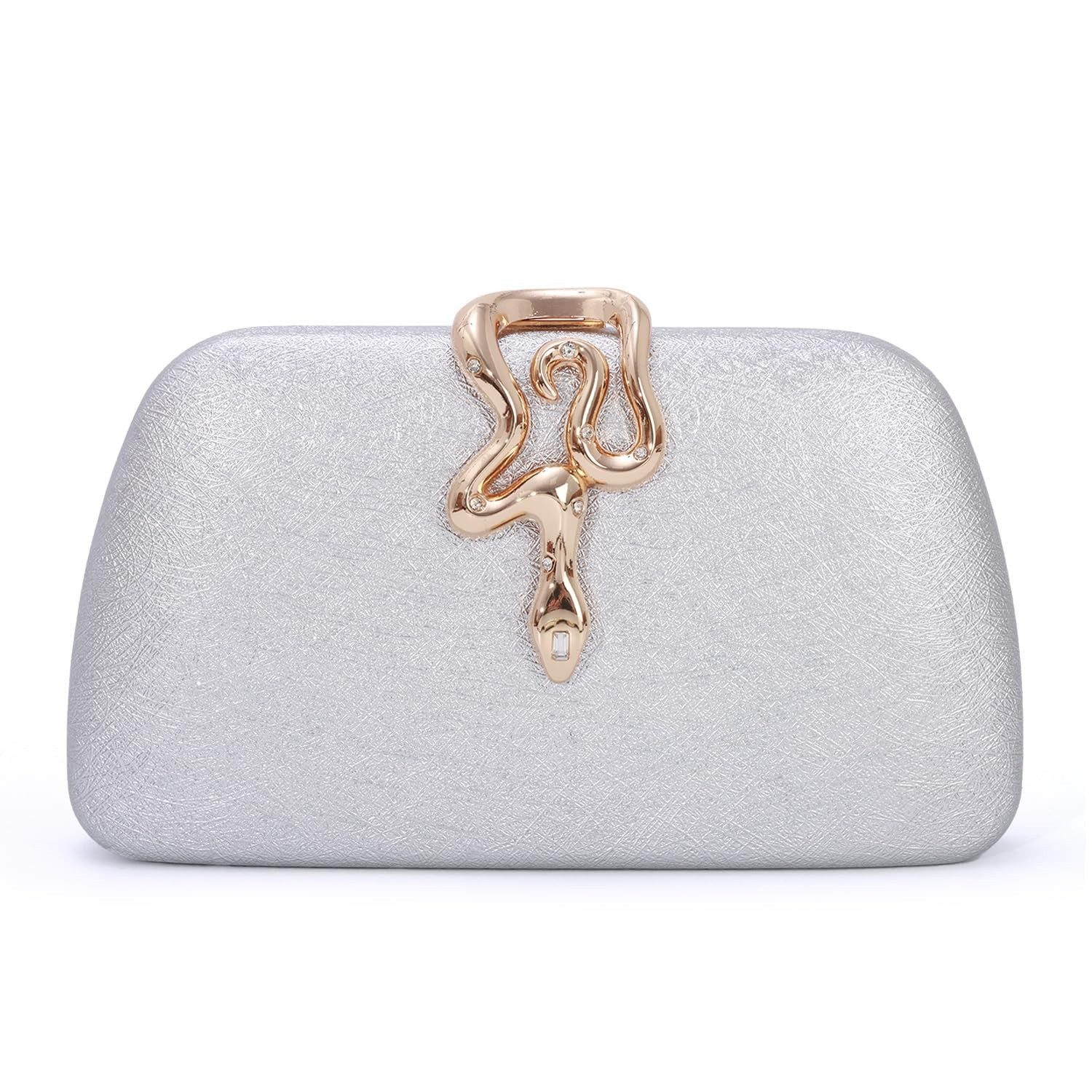 Zaewry Abendtasche Damen Glitzer Abendtasche, elegante Clutch, modische Schlangenleder Abendtasche, Party Clutch
