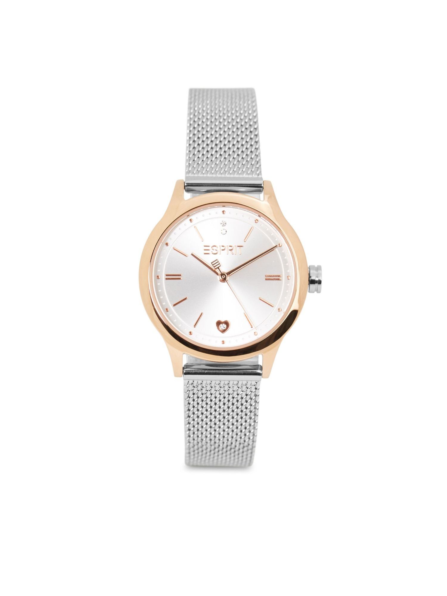 Esprit Quarzuhr Set aus Uhr und Armband mit Herz-Detail