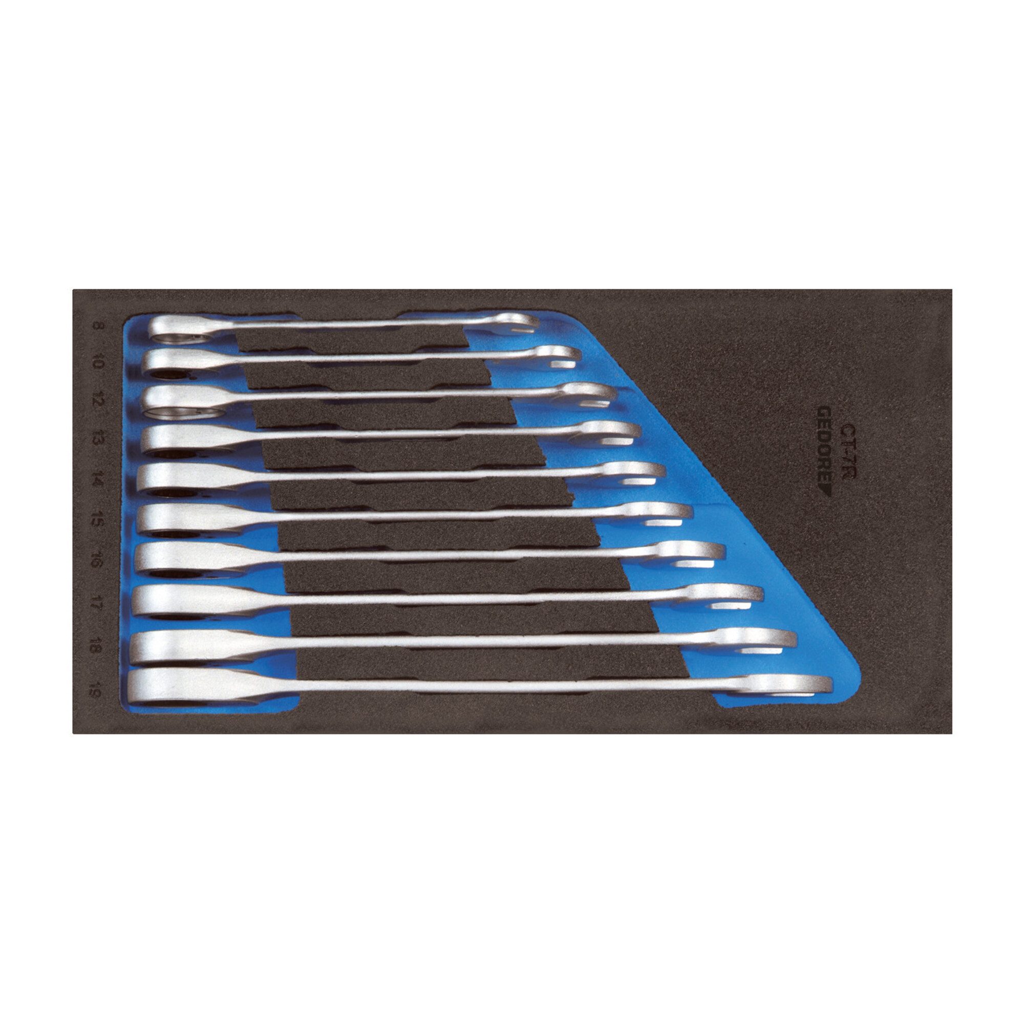 Gedore Crimpzange Gedore 1500 CT1-7 R Satz Maulschlüssel mit Ringratsche in Check-Tool-M