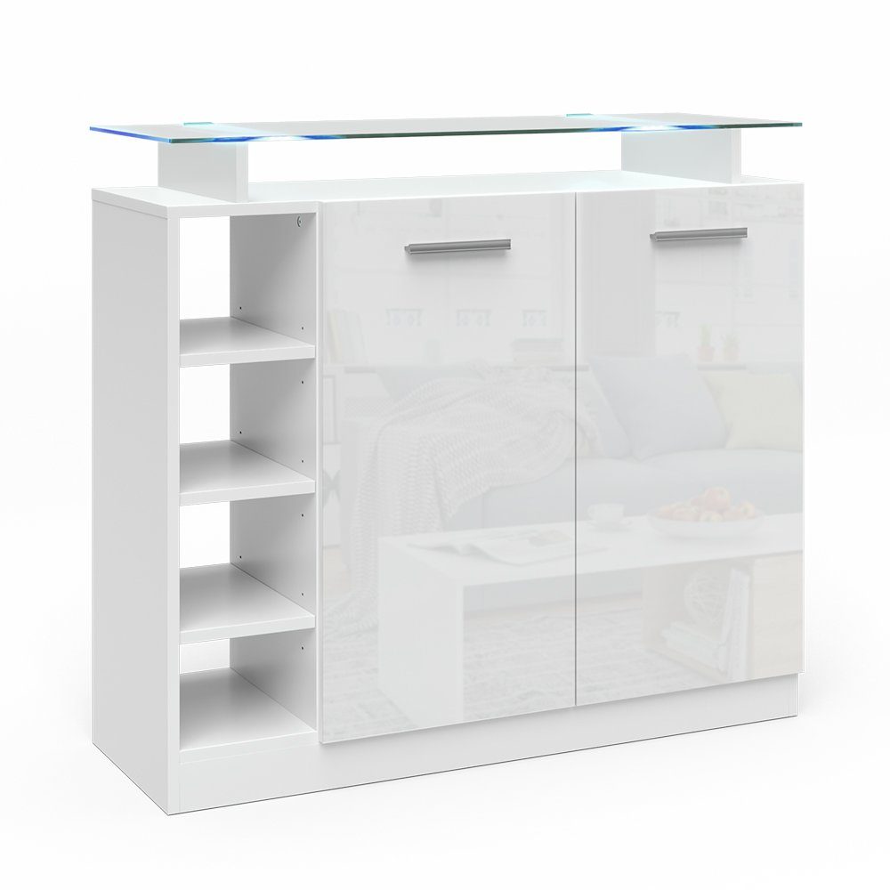 Vicco Highboard Asti, Weiß Hochglanz, 97 günstig online kaufen