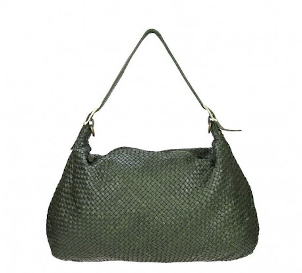 BZNA Umhängetasche Amelia Designer Handtasche Schultertasche Tasche, Geflochtenes Leder