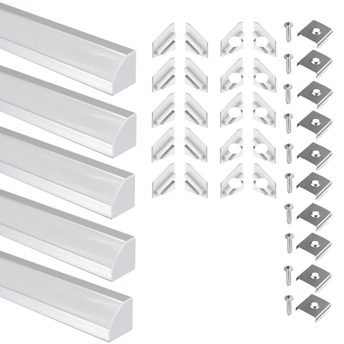 Lichtband PACK ADAKAT für weiß I 14x16 I 1m LED Lichtleiste Aluminiumprofil LED 5er