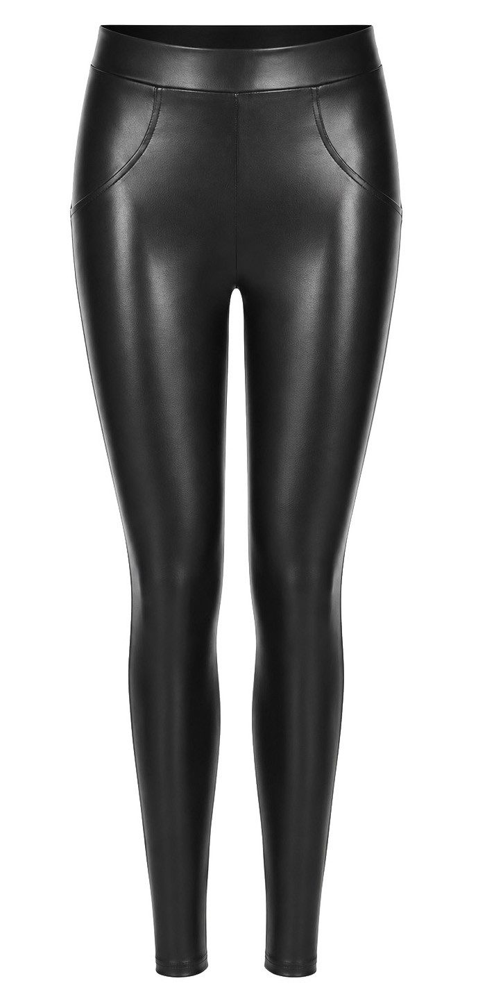 Bas Bleu Leggings in Lederoptik mit dekorativer Rückseitennaht