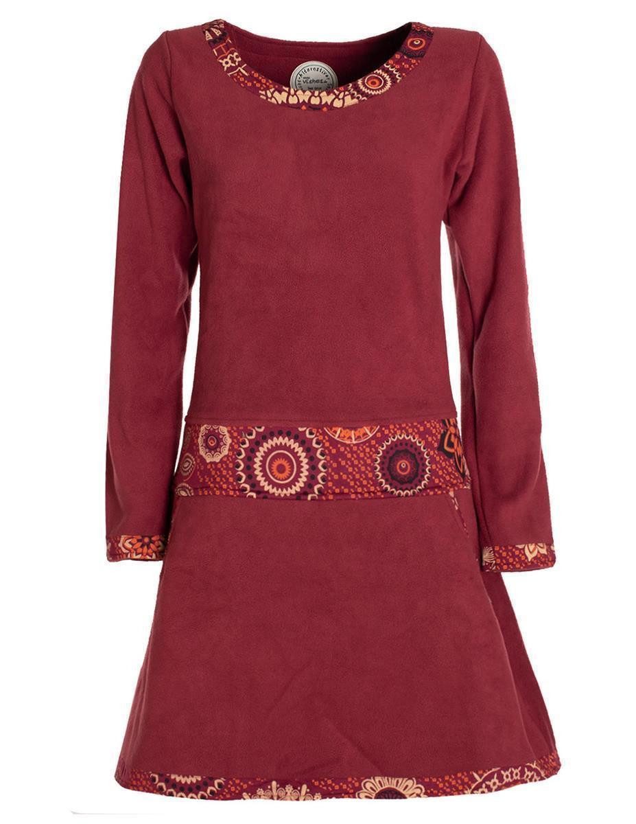 Vishes Midikleid Extra warmes Winterkleid Damen Langarm Kleider Sweatkleid günstig online kaufen