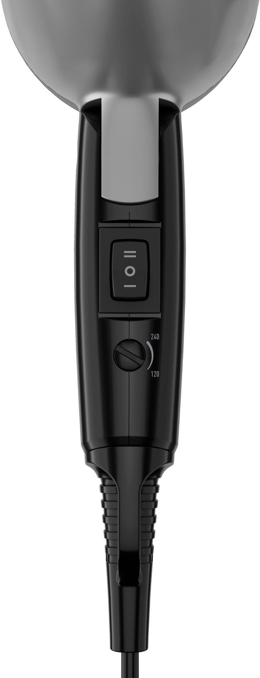 Grundig Haartrockner HD 2200, 1200 W, 1200W Reise-Haartrockner mit Klappgriff & Dual Voltage schwarz|silberfarben