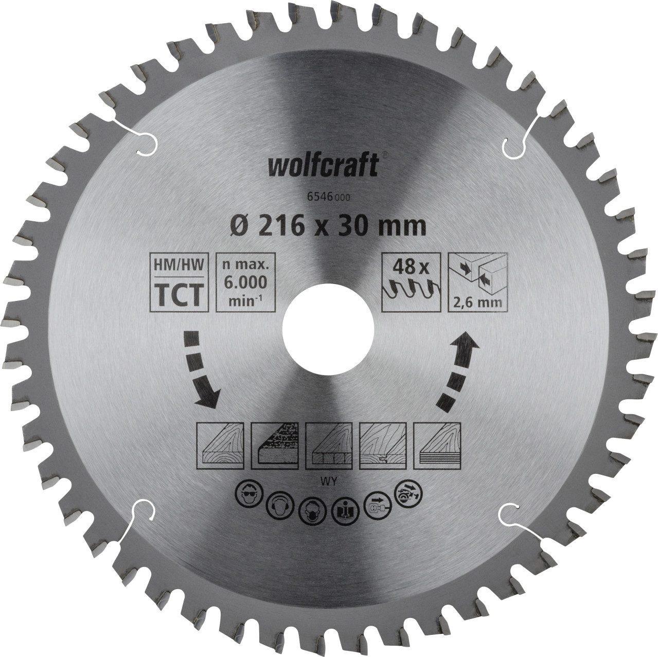 Wolfcraft Kreissägeblatt Wolfcraft Kreissägeblatt Ø 216 mm Bohrung Ø 30 mm