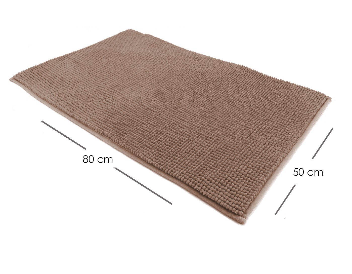 heimtexland Badematte Badvorleger Chenille Badteppich Duschvorleger, rutschhemmend beschichtet, Fußbodenheizung geeignet, schnell trocknend, strapazierfähig, fu – Bild 2 von 5