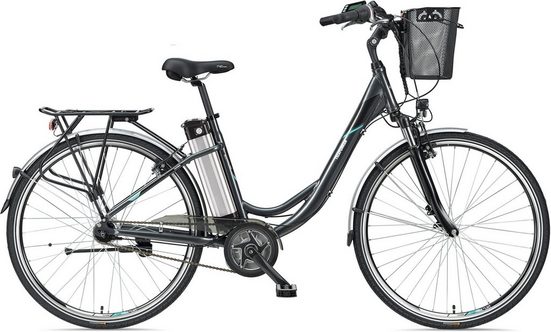 Telefunken E-Bike »Multitalent RC870«, 7 Gang Shimano Nexus Schaltwerk, Mittelmotor 250 W, mit Fahrradkorb