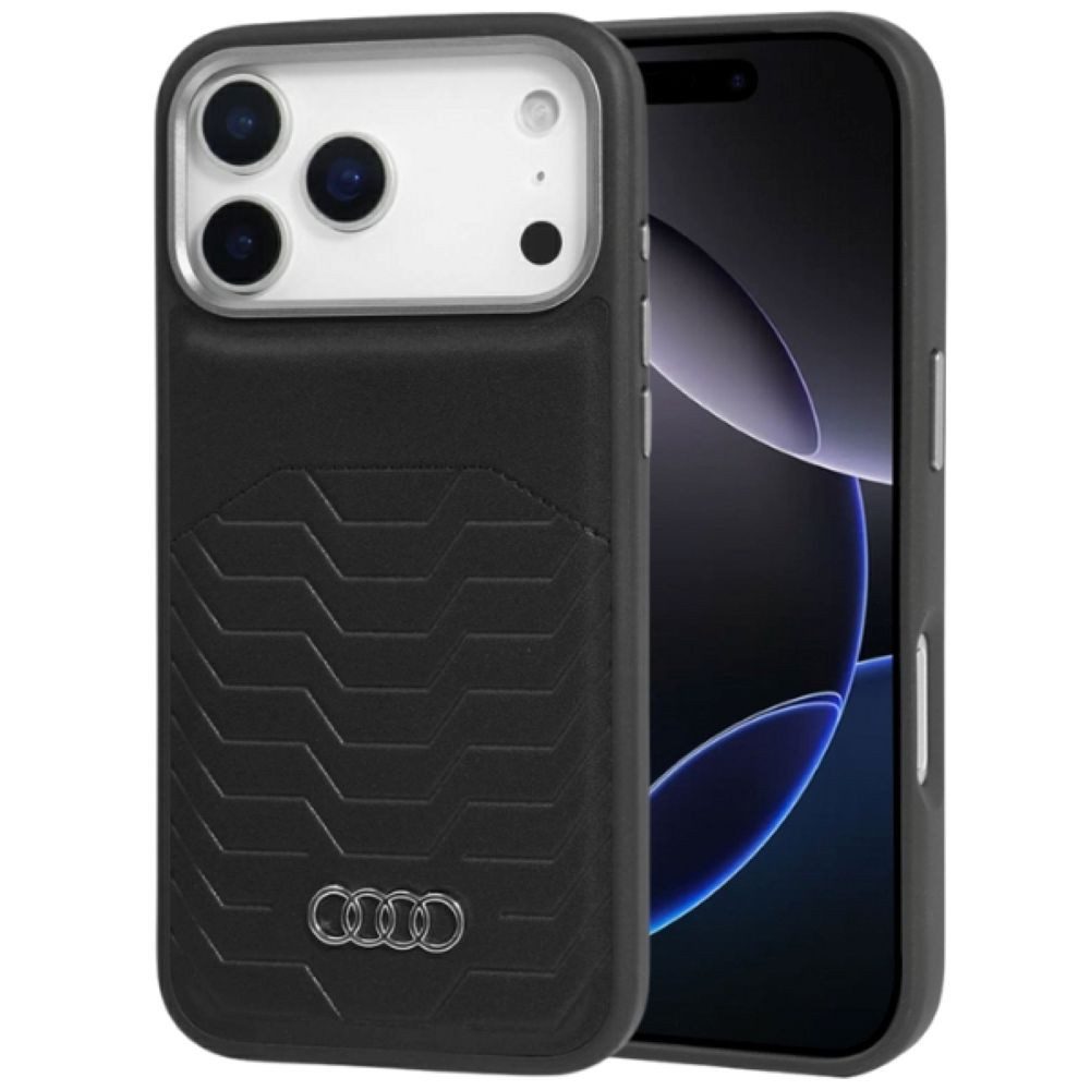 Audi Handyhülle Case iPhone 17 Pro GT MagSafe Kunstleder schwarz Logo 6,3 Zoll, Kantenschutz