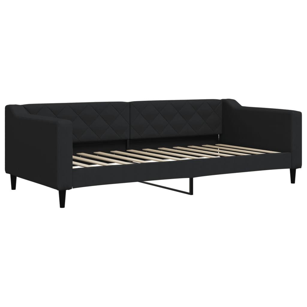 Gästebett 90 x 200 cm Gästebett Tagesbett Schwarz 90x200 cm Stoff Bett Bettgeste