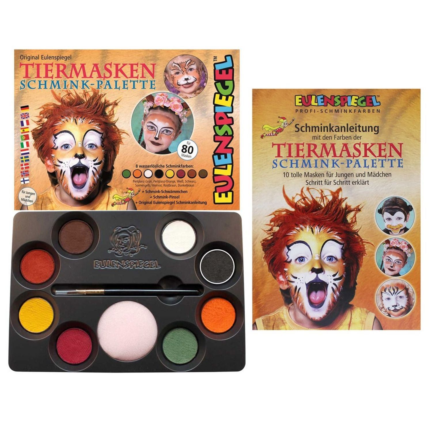 Eulenspiegel Spiel Eulenspiegel 208038 Tiermasken Schmink-Palette