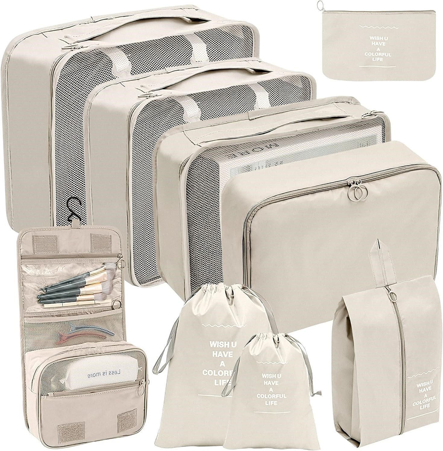 Heyork Kofferorganizer Kofferorganizer 9-teilig Packing Cubes Wasserdichte für Reise Urlaub