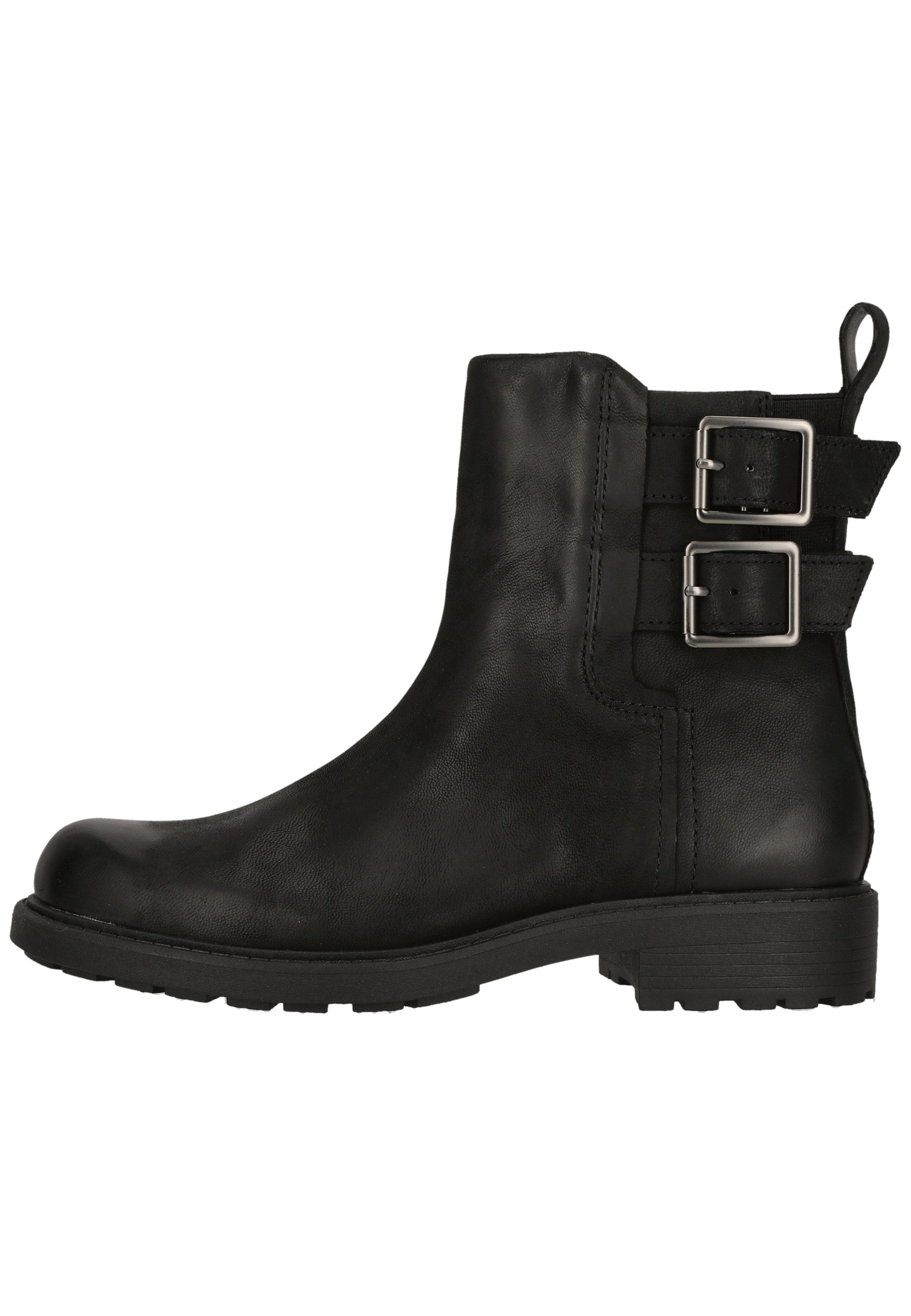 Clarks Orinoco2 Bay Black Leather Schnürschuh mit stilvollen Schnallen