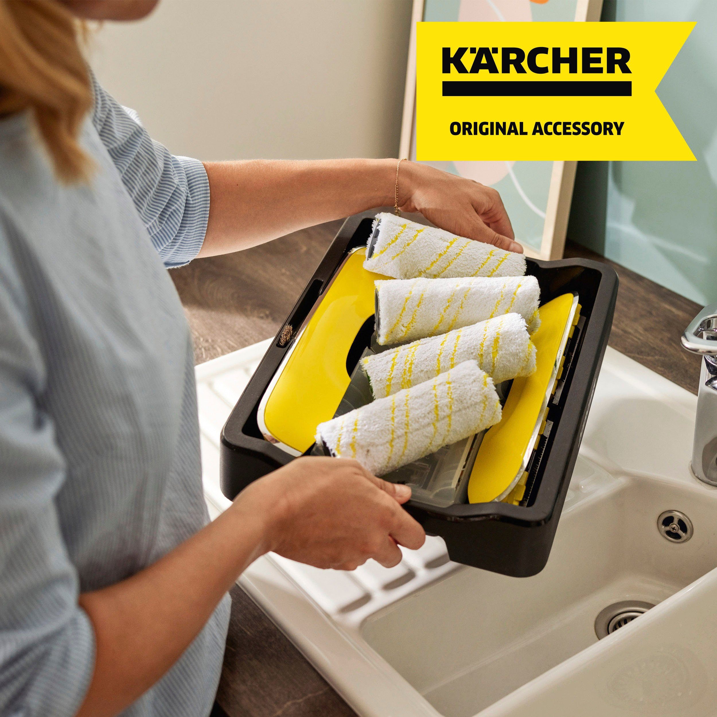 KÄRCHER Ersatzbürste Universalwalzenset gelb, 100 % hochwertige Mikrofaser