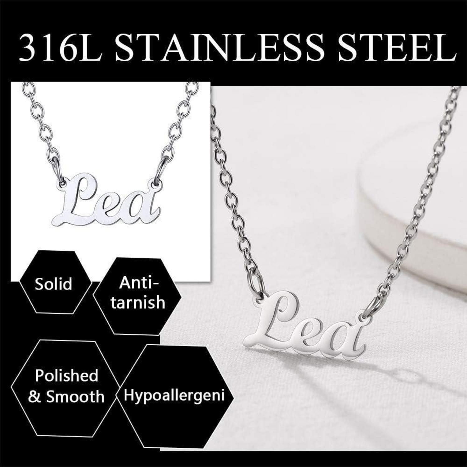 LuxusKollektion Namenskette Namenskette Damen Edelstahl 18k vergoldet 45cm Louise Edelstahl