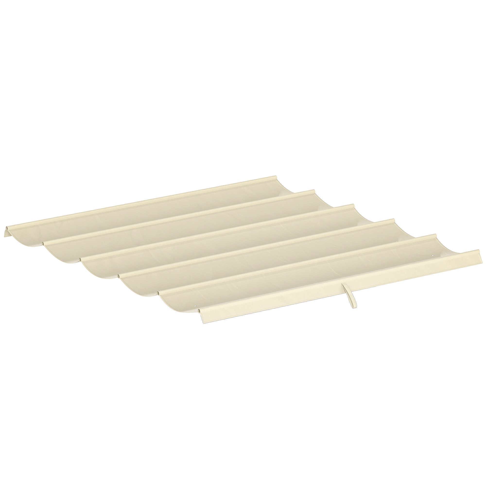 Outsunny Pavillon-Ersatzdach mit Regenabflusslöchern, 180 g/m², 255 x 255 cm (einziehbar Welle Überdachung, Schattenabdeckung), für Garten, Terrasse, 250 x 255 cm Cremeweiß