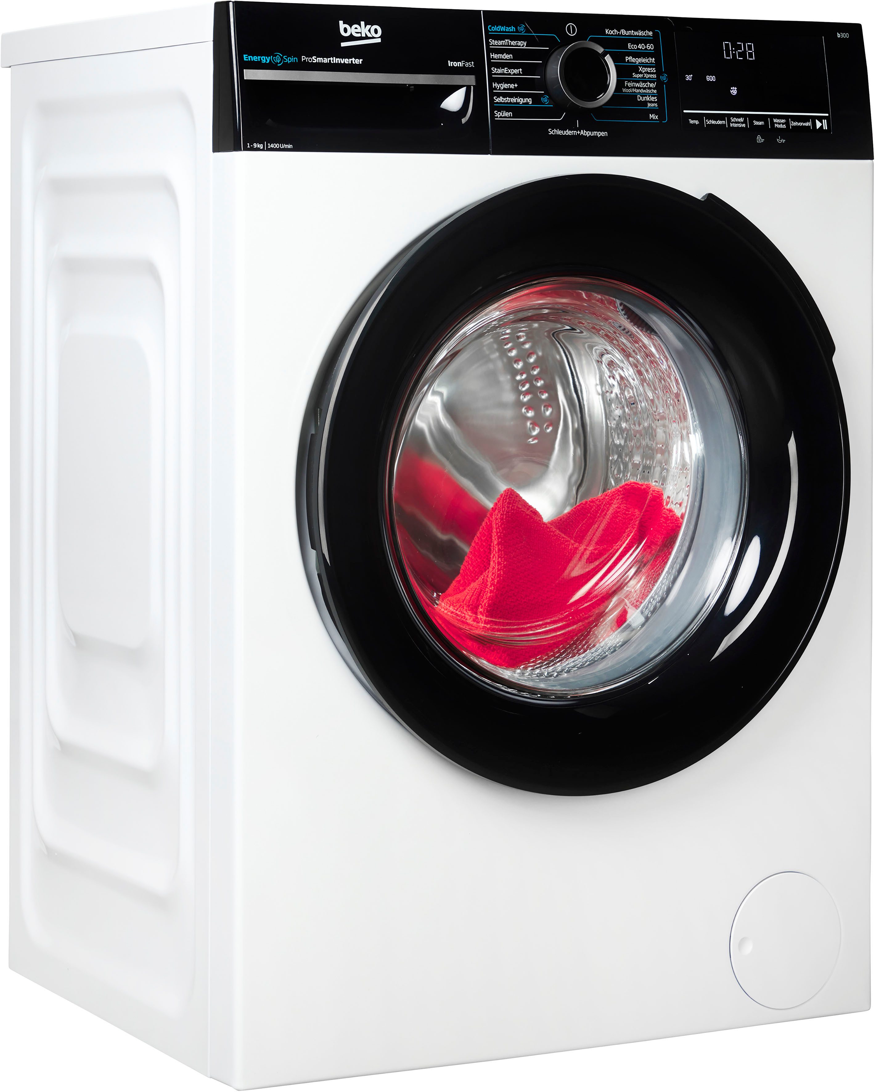 BEKO Waschmaschine BM3WFU4941W, 9 kg, 1400 U/min, Waschen mit EnergySpin: Bis zu 35 % Energie sparen – nicht nur in Eco