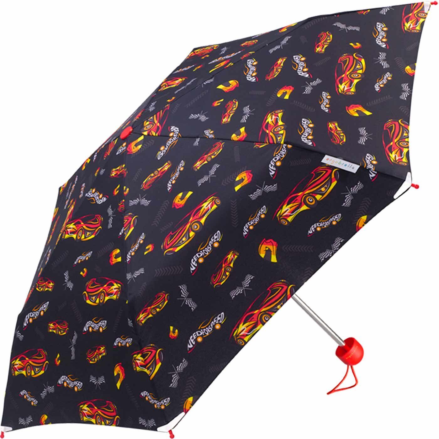 bedruckt, und Basic Mini reflektierend fantasievoll HAPPY farbenfroh Kinderschirm Taschenregenschirm RAIN