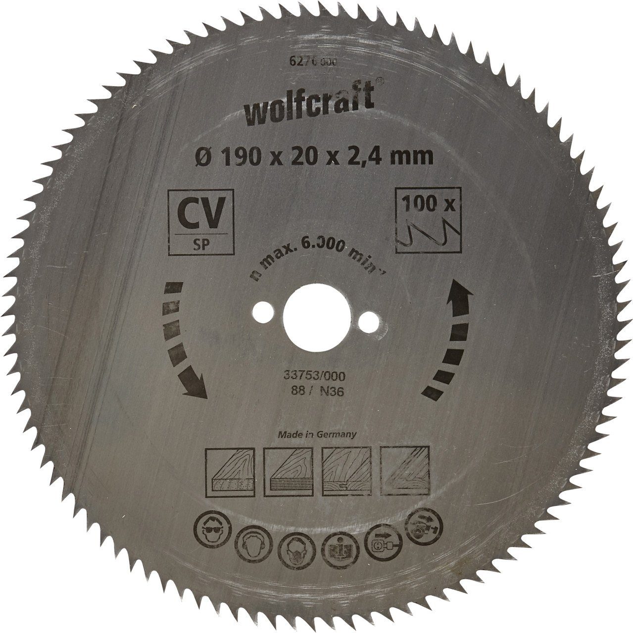 Wolfcraft Kreissägeblatt Wolfcraft Kreissägeblatt Ø 190 mm Bohrung Ø 20 mm