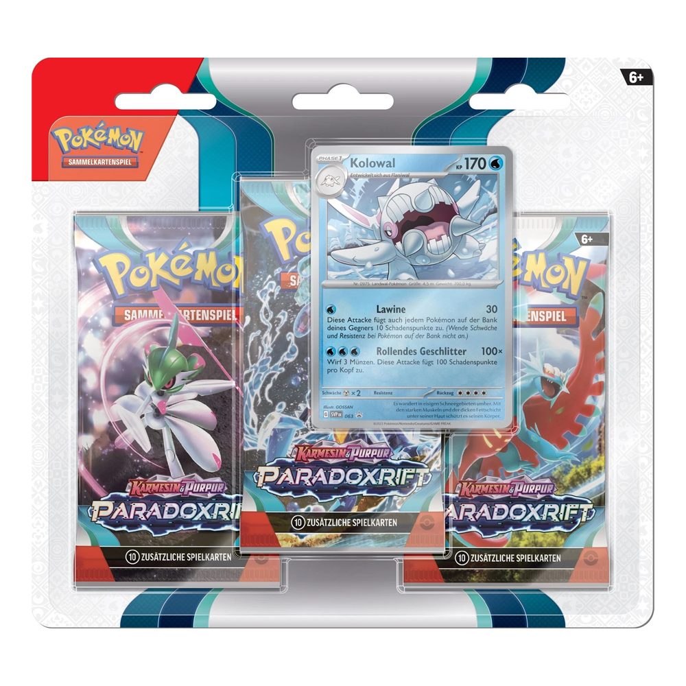 POKÉMON Sammelkarte Pokemon Paradox Rift Kolowal 3er Pack Blister Deutsch