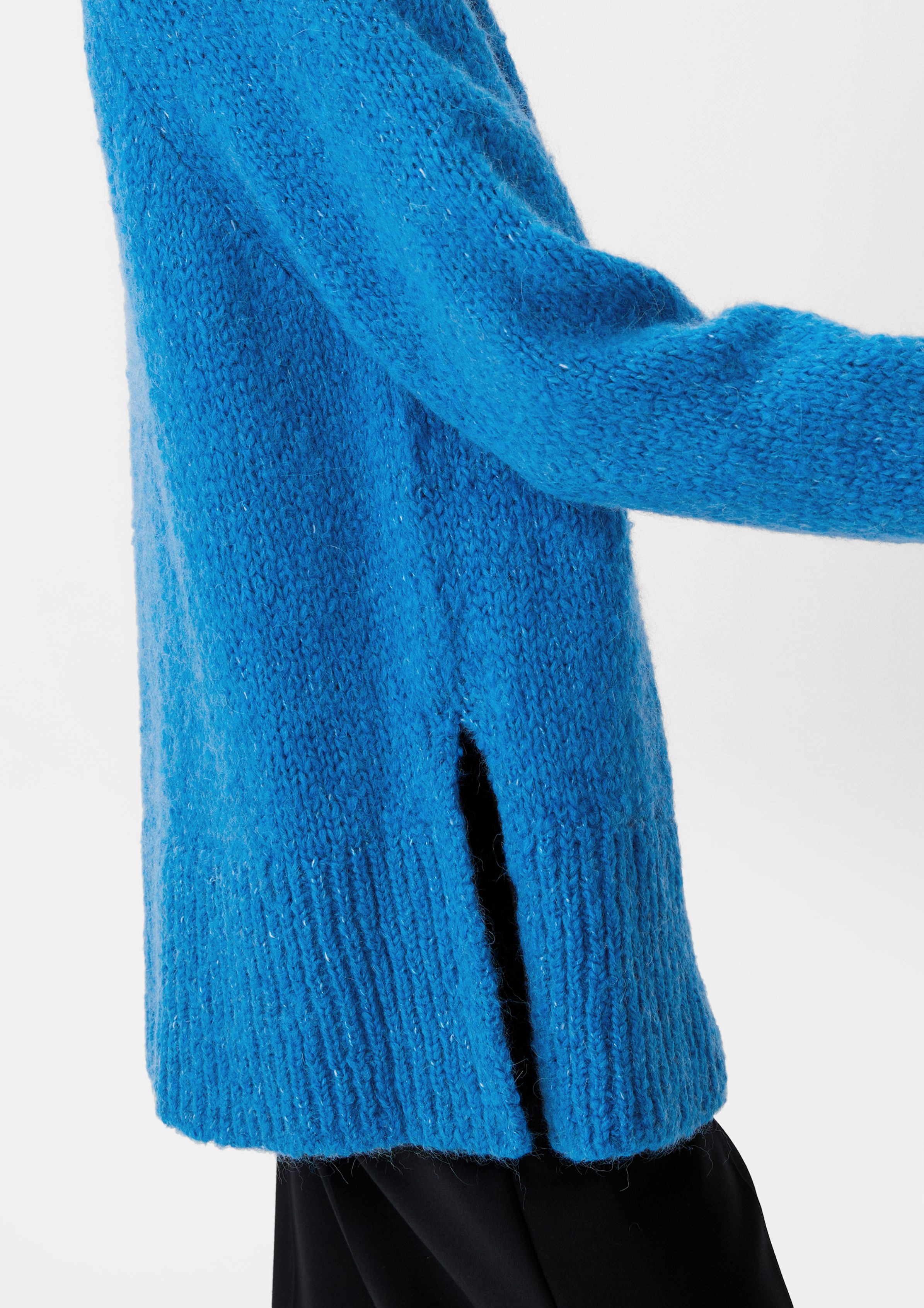 Alpakamix Strickpullover Comma Langarmshirt royalblau aus