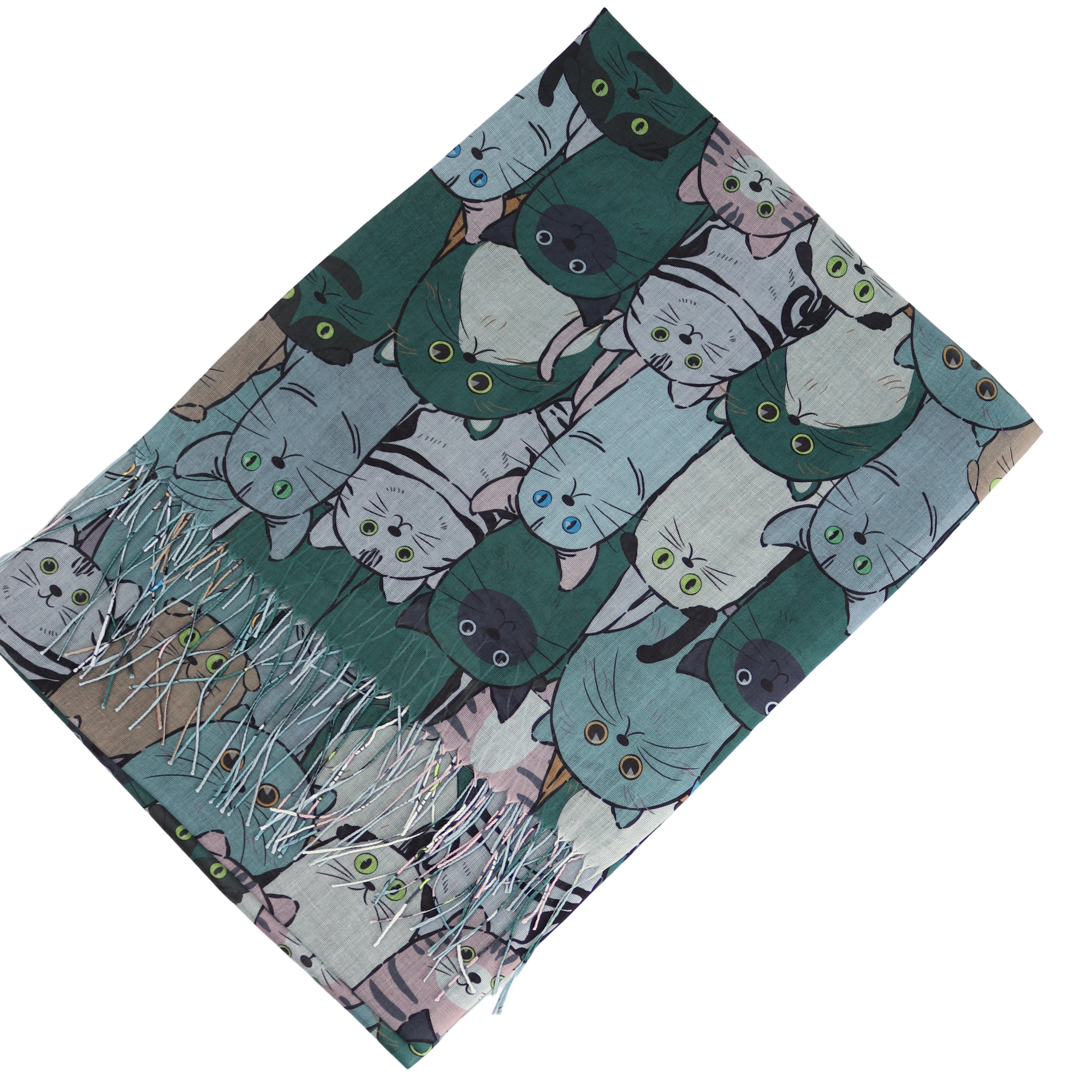 MIRROSI Modeschal Weicher & Leicht Großes Schal, ca.70x185cm, Katzen Print, günstig online kaufen