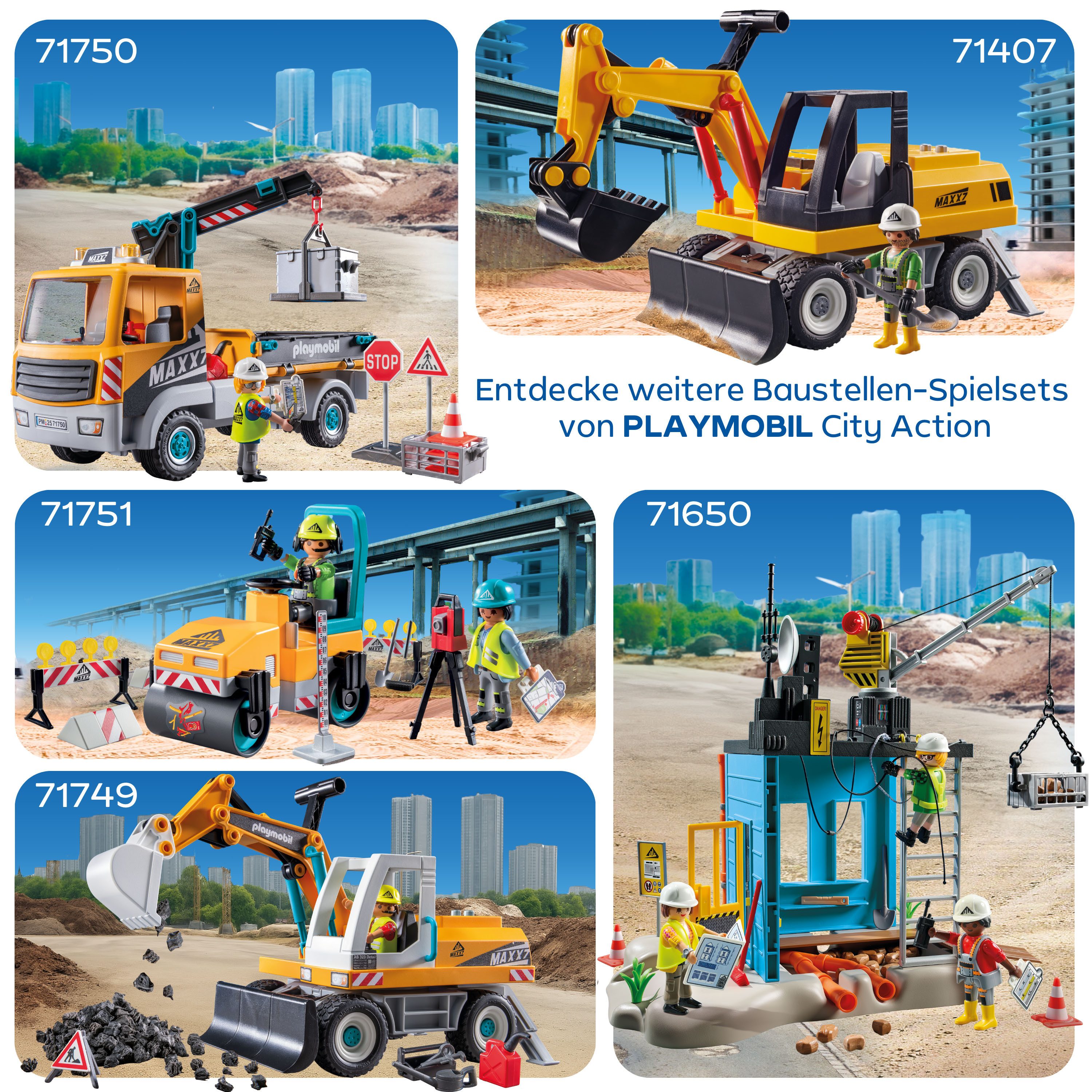 Playmobil® Baustellen-LKW mit Kran (71750), Playmobil Action Heroes Konstruktions-Spielset, (55 St) – Bild 5 von 5