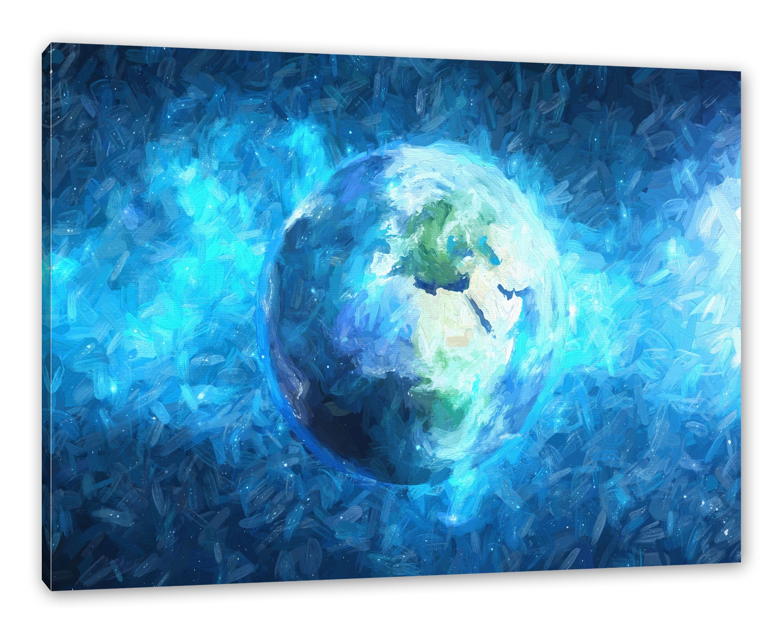 Pixxprint Leinwandbild Erde im Weltall, Erde im Weltall (1 St), Leinwandbild fertig bespannt, inkl. Zackenaufhänger